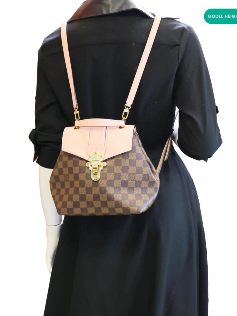 Louis Vuitton Clapton Damier Ebene Backpack Bag Pink - Picture 2 of 15